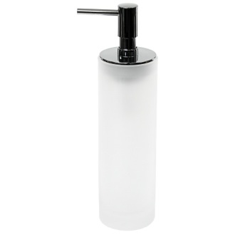 Soap Dispenser White Round and Free Standing Soap Dispenser in Glass Gedy TI80-02